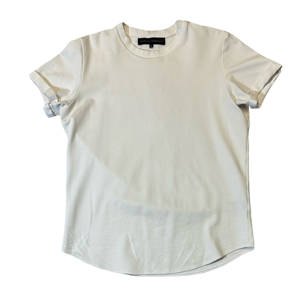 Marcell Von Berlin women’s XL solid white short sleeve crewneck t-shirt EUC